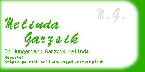 melinda garzsik business card